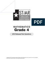 Staar Grade 4 2015 Test Math