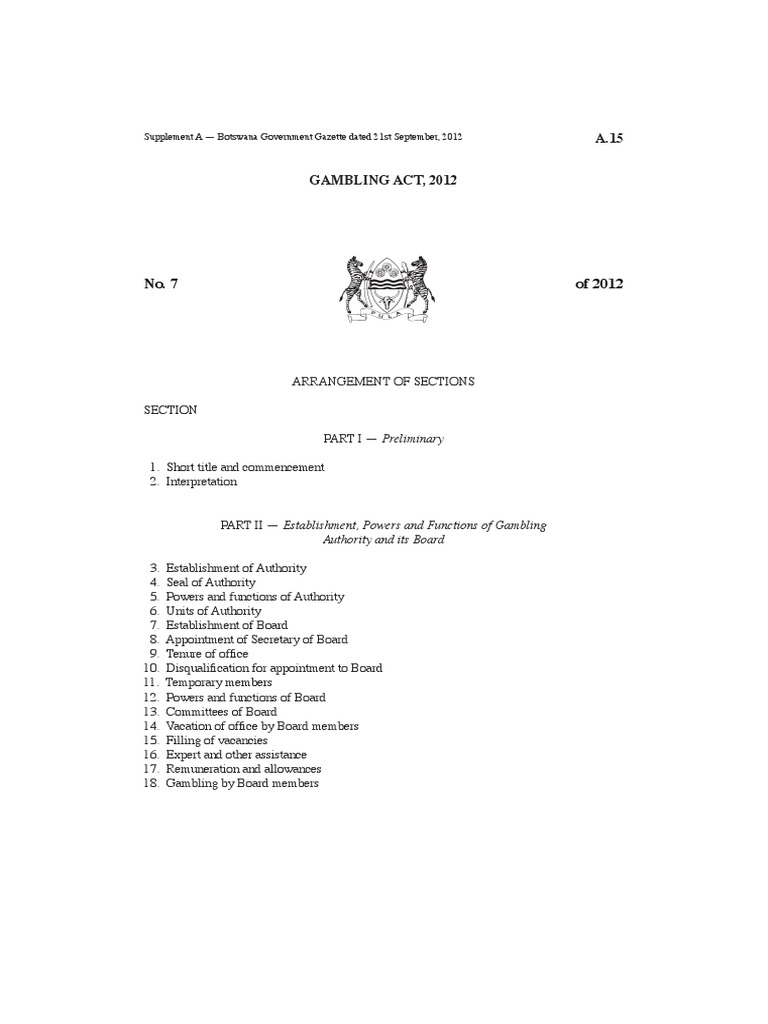 Gambling Act Gambling License