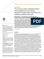 The Taxonomic Status of Mazama bricenii and the Significance of the Táchira Depression for Mammalian Endemism in the Cordillera de Mérida, Venezuela