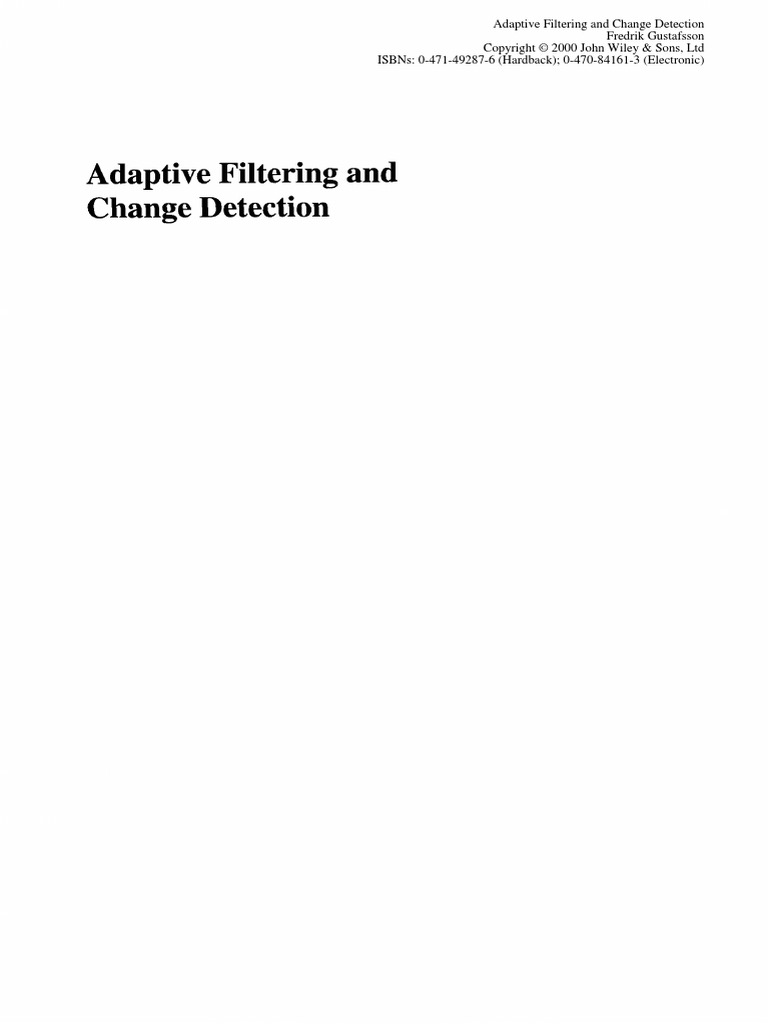 Adaptive Filtering and Change Dectection | PDF | Kalman Filter ...