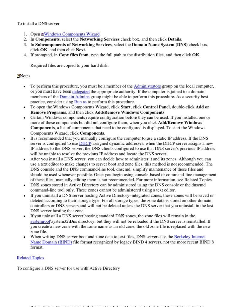 Dns Notes 1 | PDF | Domain Name | Active Directory