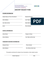 Transcript Request Form: Student Information