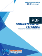 Lista General de Personal del Gobierno Municipal de Matamoros DICIEMBRE 2015 