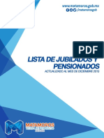 Lista de Jubilados y Pensionados del Municipio de Matamoros DICIEMBRE 2015