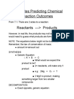 7.3B Notes:Predicting Chemical Reaction Outcomes Reactants - Products