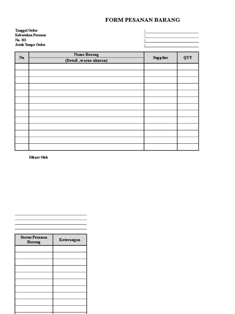 Format Pemesanan Barang yang Efektif | PDF