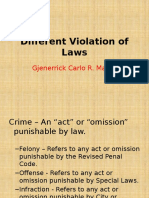 Different Violations of Law