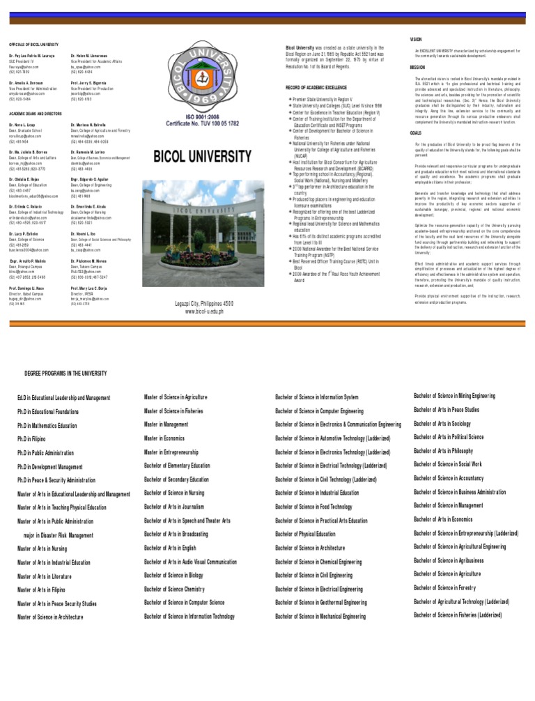 Bicol University: Bicol University Was Created As A State University in ...