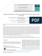 Strength Development in Silty Clay Stabilized With Calcium Carbide Residue and Fly Ash