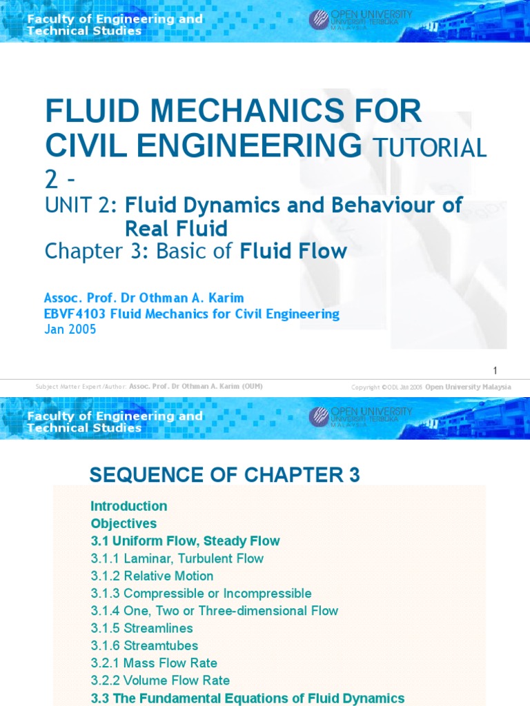 EBVF4103 (Chapter 3) Fluid Mechanics For Civil Engineering | PDF ...