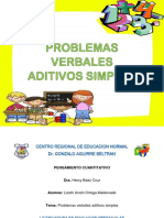 Cuadro Sinoptico de Los Problemas Verbales Aditivos Simples