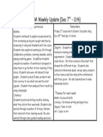 Week 17 Y1rha Weekly Update Dec 14th - 18th