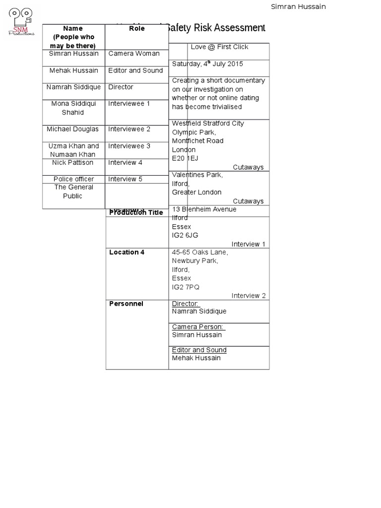 Health and Safety and Risk Assessment | PDF | Risk | Occupational ...
