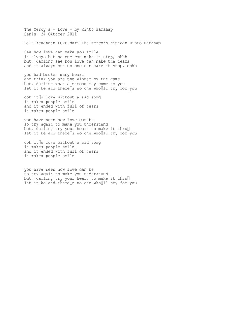 Love Mercys Lirik Lagu