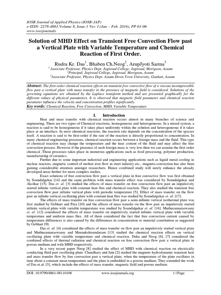Solution of MHD Effect On Transient Free Convection Flow Past A ...