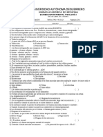 Examen de Fisiología I de la Universidad Autónoma de Guerrero