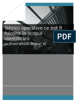 Tehnici Operative Ce Pot Fi Folosite În Scopul Identificării Vulnerabilităţilor Şi Riscurilor de Securitate La Adresa Unei Organizaţii