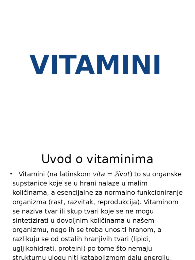 Vitamini Treca Grupa