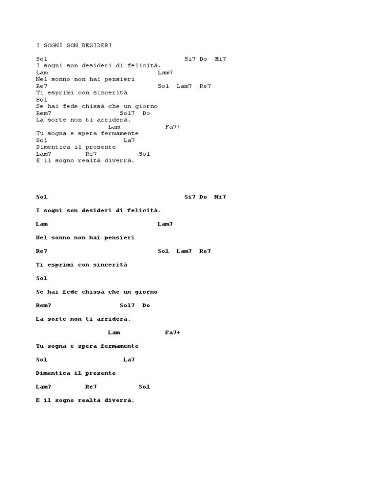 i Sogni Son Desideri