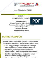 Aa301 Tamadun Islam Kuliah 1 Pengenalan