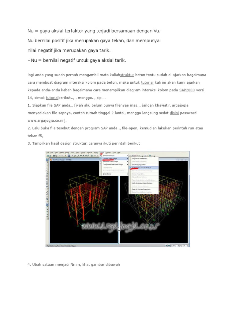 Tutorial Diagram Interaksi Kolom SAP2000 | PDF