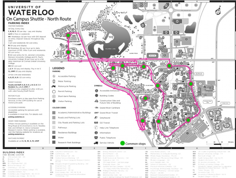 North Route Campus Shuttle Stops | PDF