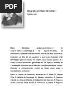 Biografia de Hans Christian Andersen