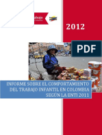 El Trabajo Infantil en Colombia Diagnostico 2011