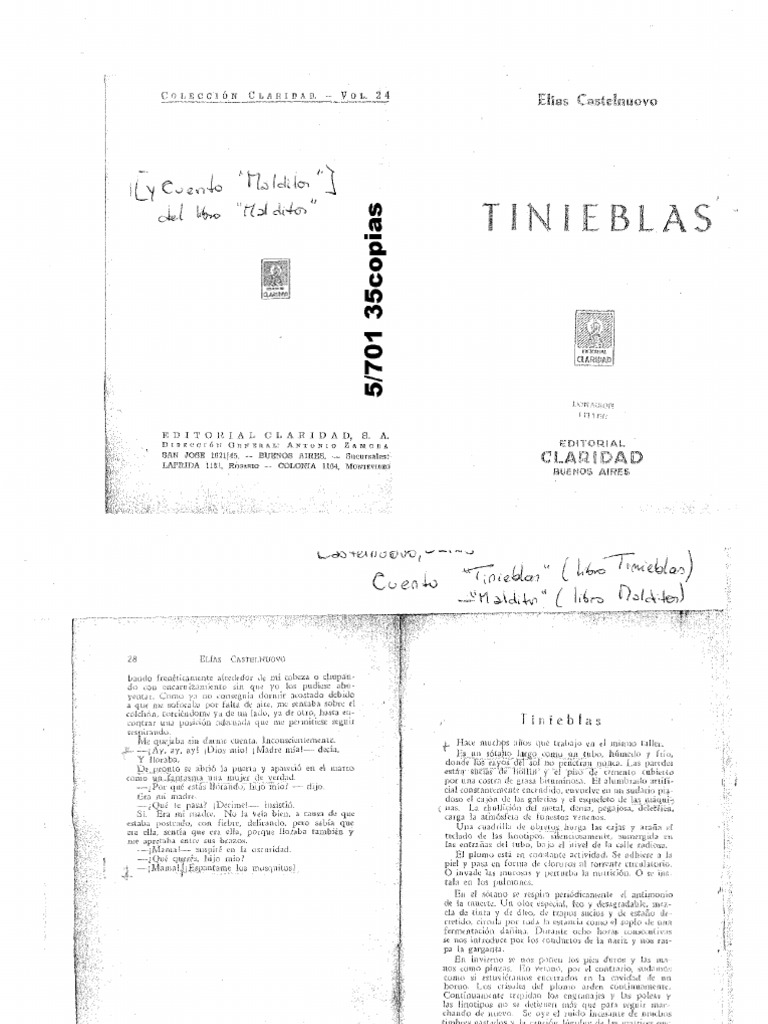 Conso In Timp Real Castelnuovo Elias: Tinieblas y Malditos (Seleccion) | PDF