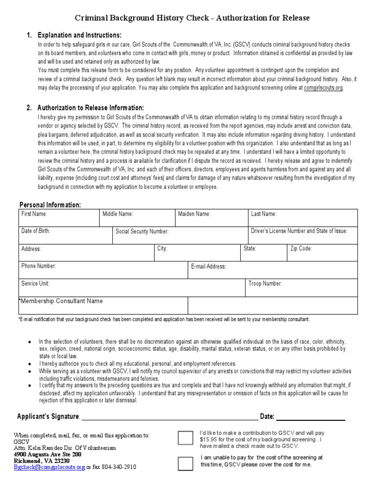 Background Check Application | PDF | Background Check | Criminal Record