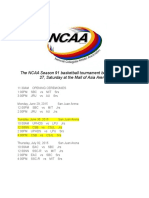 The NCAA Season 91 Basketball Tournament Begins On June 27, Saturday at The Mall of Asia Arena.