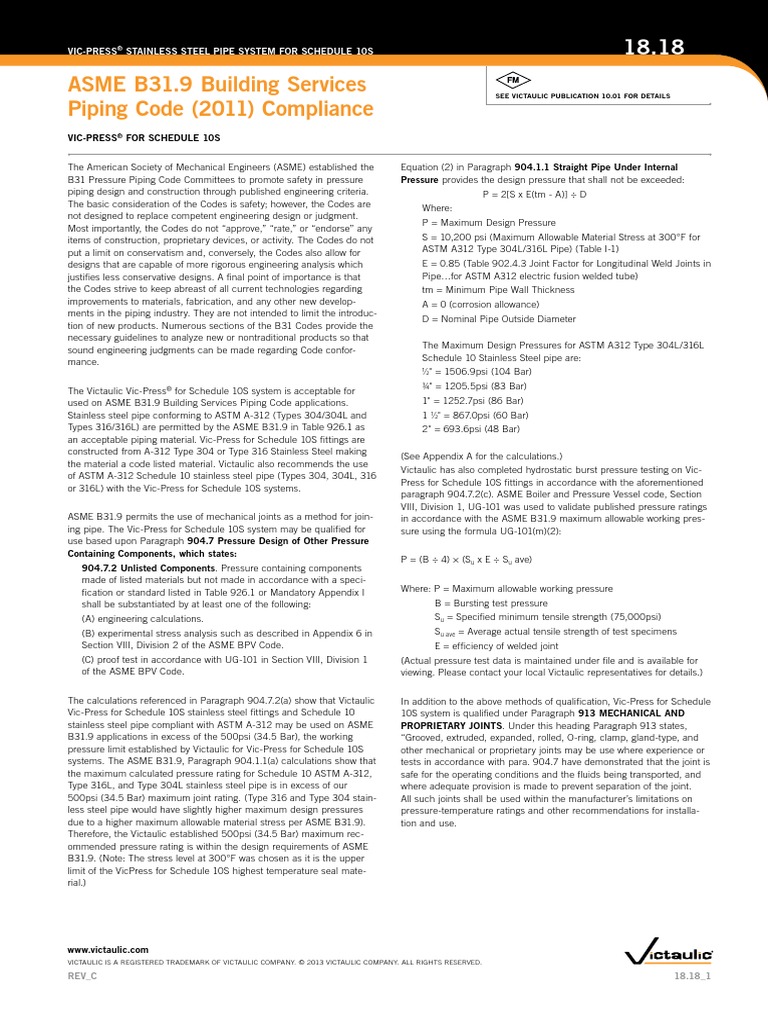 Asme b31 9 building services piping code 2011 compliance pdf pipe