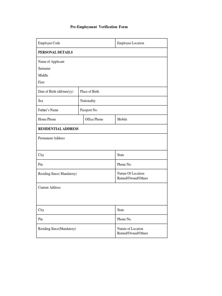 Background Verification Form PDF Diploma Academic Degree