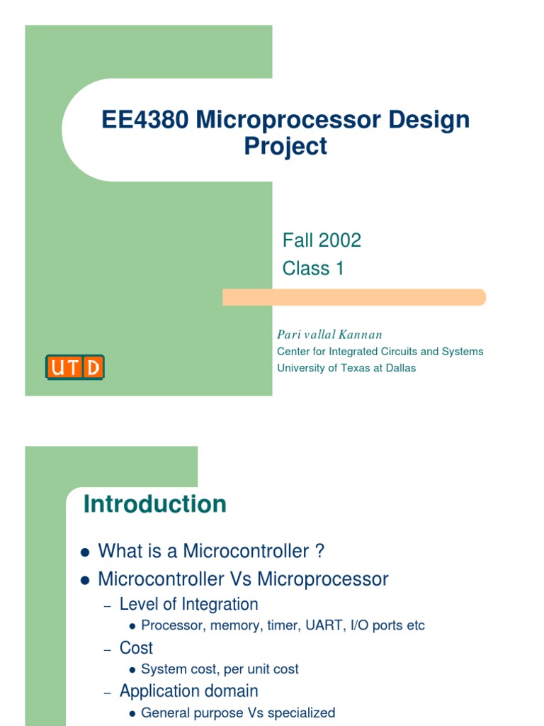 EE4380 Microprocessor Design Project: Fall 2002 Class 1 | PDF