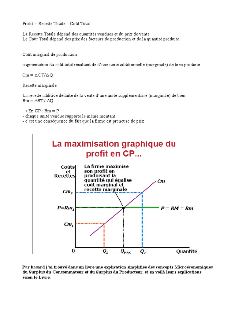 Concepts de Coût et Recette Marginale | PDF