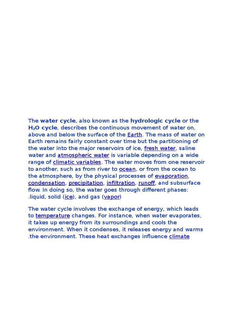 Understanding the Water Cycle Dynamics | PDF
