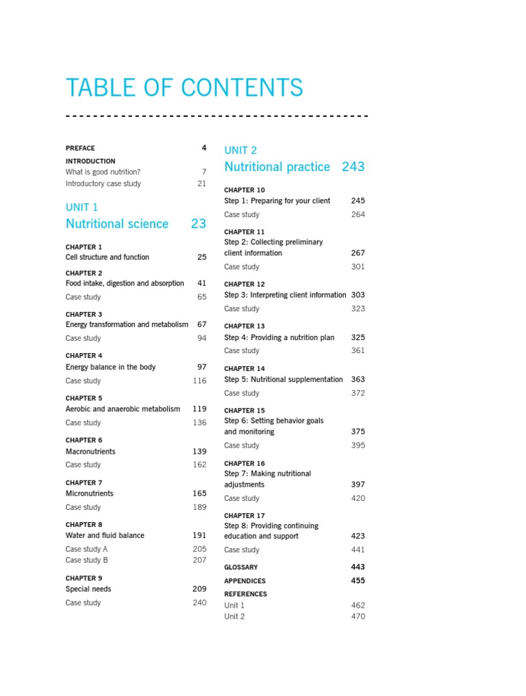 Precision Nutrition Certification Textbook Table of Contents