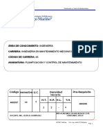 Contenido Planificación y Control de Mantenimiento