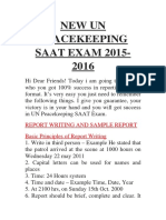 New Un Peacekeeping SAAT EXAM 2015 2016: Report Writing and Sample Report Basic Principles of Report Writing