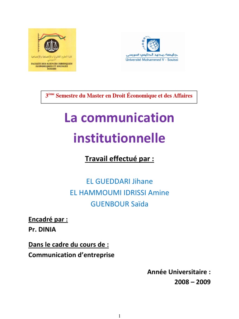 Communication institutionnelle : Fondements et cas | PDF | la ...
