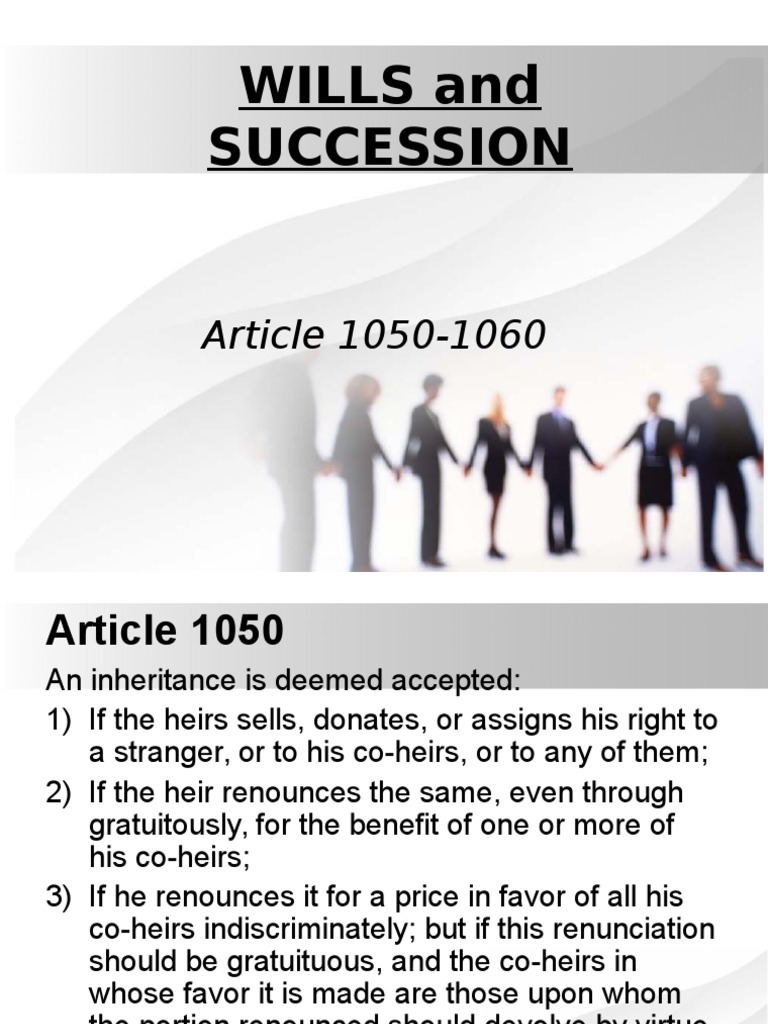 Inheritance Acceptance and Renunciation Rules | PDF | Will And ...