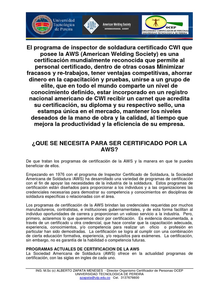 Certificación CWI: Requisitos y Beneficios | PDF | Prueba (evaluación ...