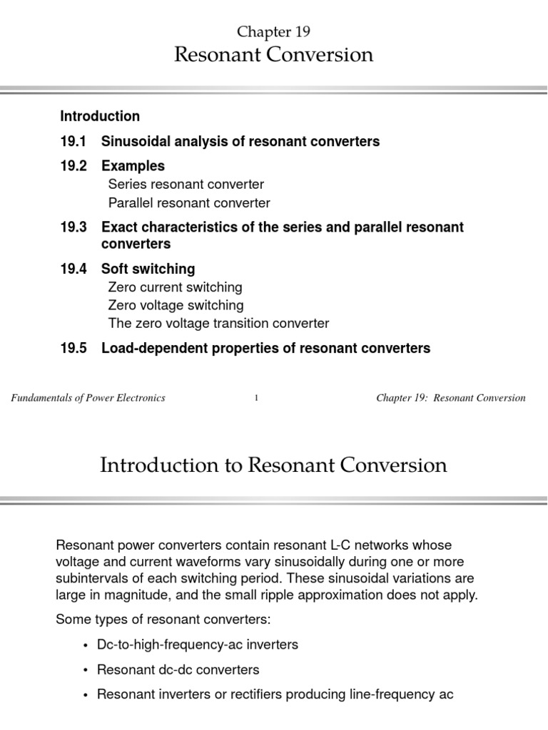 Resonant Conversion in Power Electronics | PDF | Power Electronics ...