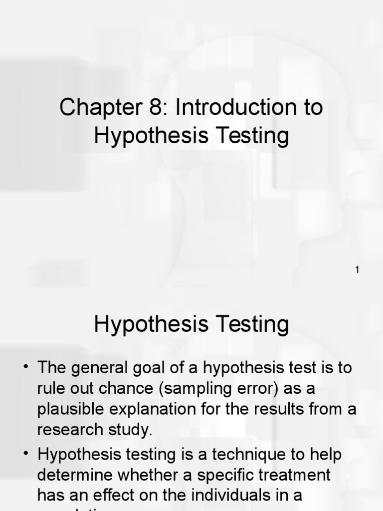 Chapter 8: Introduction To Hypothesis Testing | PDF | Type I And Type ...