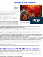 US Echoes Burma Opposition Failures': Suu Kyi 'Happy' With NLD Decision: Lawyers