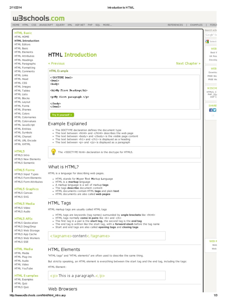 An Introduction to HTML: Explaining the Basic Structure and Components ...