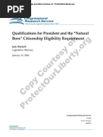 New CRS Memo re Qualifications for President and the Natural Born Citizenship Eligibility Requirement Congressional Research Service R42097 2016