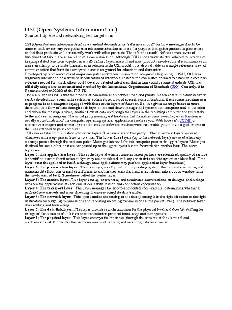 01 Osi Model Pdf Osi Model Communications Protocols