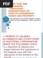 Situations of Irregular Expenditures Based+on+COA+Decisions