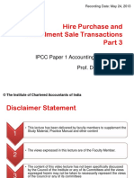 Hire Purchase and Installment Sale Transactions: IPCC Paper 1 Accounting Chapter 11 Prof. Deepak Jaggi